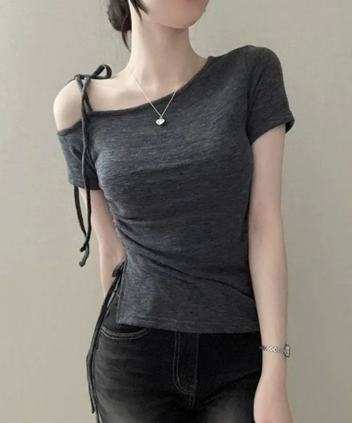 REBALANCE(リバランス)の「リボン付きオフショルダーTシャツ(Tシャツ/カットソー・レディース・C/A/B・FREE)」の3枚目の写真