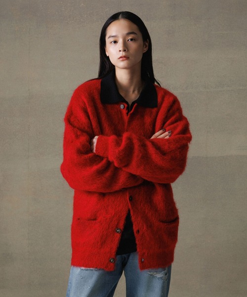 モヘアミックス オーバーサイズ クルーネックカーディガン