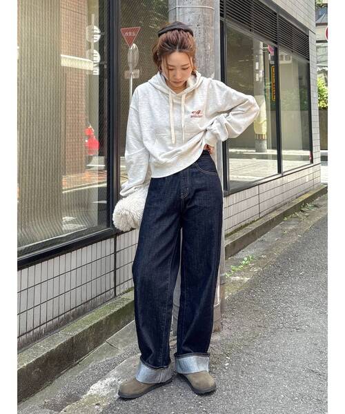 Ungrid（アングリッド）の「【WEB限定】ロールアップカーブデニム