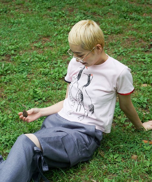 THINGS THAT MATTER(シングス ザット マター)の「LEE IZUMIDA × CROPPED T-SHIRT / リーイズミダクロップドTシャツ(Tシャツ/カットソー・レディース・イエロー/ピンク/サックスブルー/ホワイト・FREE)」の10枚目の写真