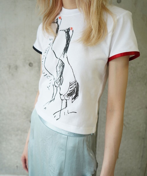 THINGS THAT MATTER(シングス ザット マター)の「LEE IZUMIDA × CROPPED T-SHIRT / リーイズミダクロップドTシャツ(Tシャツ/カットソー・レディース・イエロー/ピンク/サックスブルー/ホワイト・FREE)」の12枚目の写真