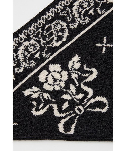 SLY(スライ)の「JQ KNIT BANDANA ジャガード ニット バンダナ 秋服(バンダナ/スカーフ・レディース・ネイビー/アイボリー/ブラック・FREE)」の14枚目の写真
