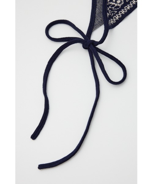 SLY(スライ)の「JQ KNIT BANDANA ジャガード ニット バンダナ 秋服(バンダナ/スカーフ・レディース・ネイビー/アイボリー/ブラック・FREE)」の16枚目の写真