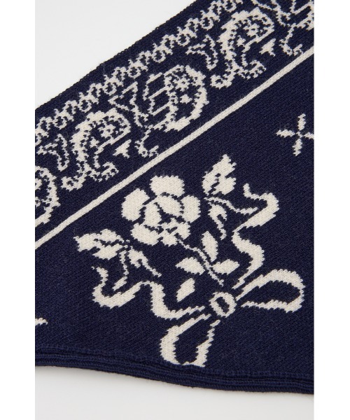 SLY(スライ)の「JQ KNIT BANDANA ジャガード ニット バンダナ 秋服(バンダナ/スカーフ・レディース・ネイビー/アイボリー/ブラック・FREE)」の19枚目の写真