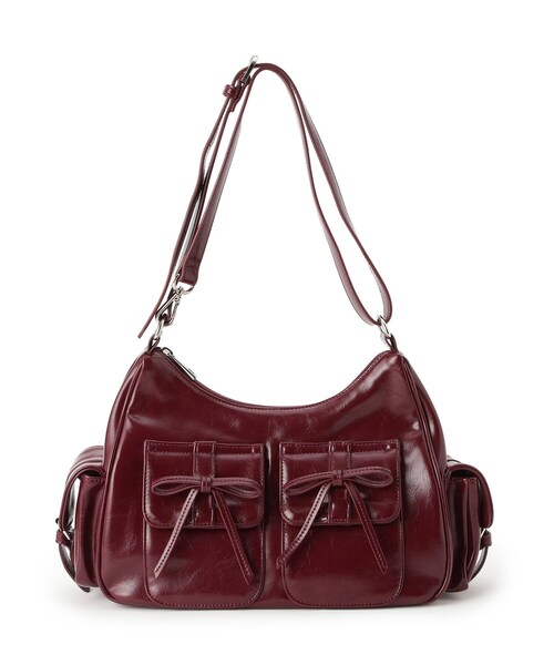 ESPERANZA(エスペランサ)の「ポケットリボン2WAYバッグ(ショルダーバッグ・レディース・シルバー/ブラック/レッド系1・FREE)」の20枚目の写真