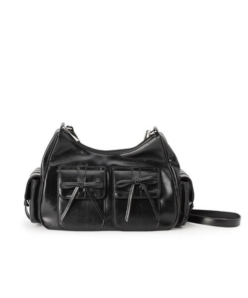 ESPERANZA(エスペランサ)の「ポケットリボン2WAYバッグ(ショルダーバッグ・レディース・シルバー/ブラック/レッド系1・FREE)」の21枚目の写真