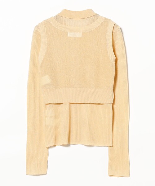 Ray BEAMS（レイビームス）の「RBS / RIBポロ ベストセット [手洗い可]（ニット/セーター・レディース・クリーム/ダークブラウン・ONE SIZE）」の11枚目の写真