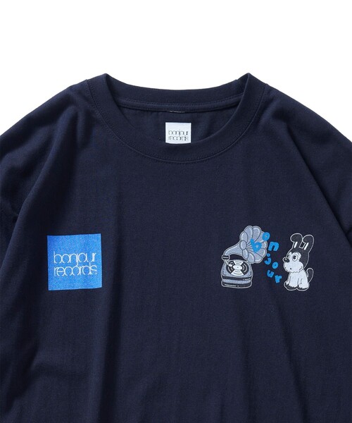 bonjour records(ボンジュールレコーズ)の「【chocomoo×bonjour records DOG君】 Tee(Tシャツ/カットソー・レディース・ホワイト/ブラック・M/L/XL)」の5枚目の写真