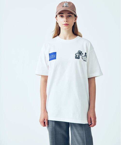 bonjour records(ボンジュールレコーズ)の「【chocomoo×bonjour records DOG君】 Tee(Tシャツ/カットソー・レディース・ホワイト/ブラック・M/L/XL)」の8枚目の写真