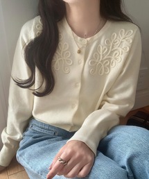 カーディガン/ボレロ（ホワイト/白色系・刺繍）ファッション通販
