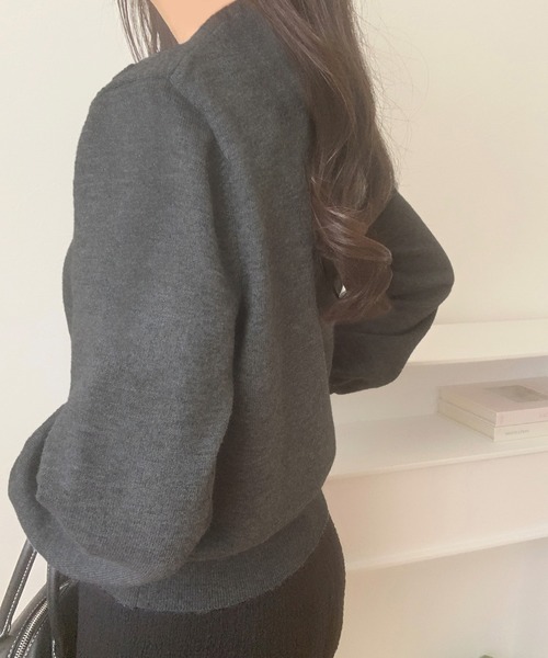 LAUIR（ラウアー）の「コード刺繍ニットカーディガン（カーディガン/ボレロ・レディース・チャコールグレー/アイボリー/ブラック・LARGE/MEDIUM）」の12枚目の写真