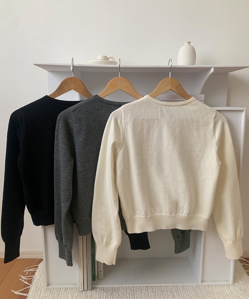 LAUIR（ラウアー）の「コード刺繍ニットカーディガン（カーディガン/ボレロ・レディース・チャコールグレー/アイボリー/ブラック・LARGE/MEDIUM）」の14枚目の写真