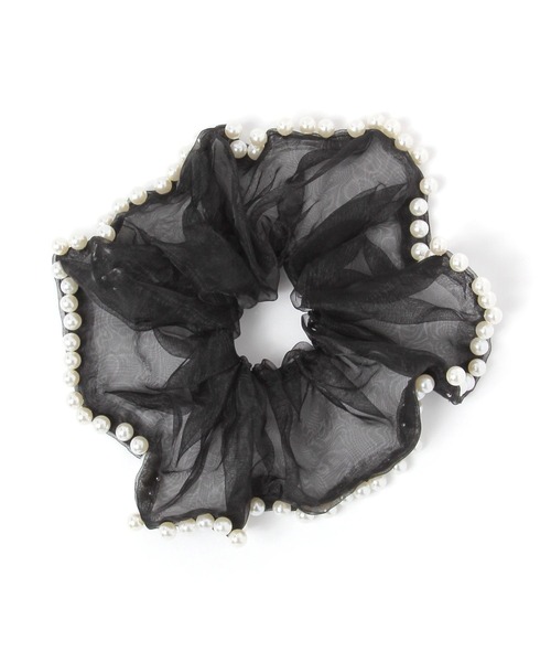 GLOBAL WORK(グローバルワーク)の「ジャラジャラパールシュシュ/577278(シュシュ・レディース・ブラック/ホワイト・FREE)」の2枚目の写真