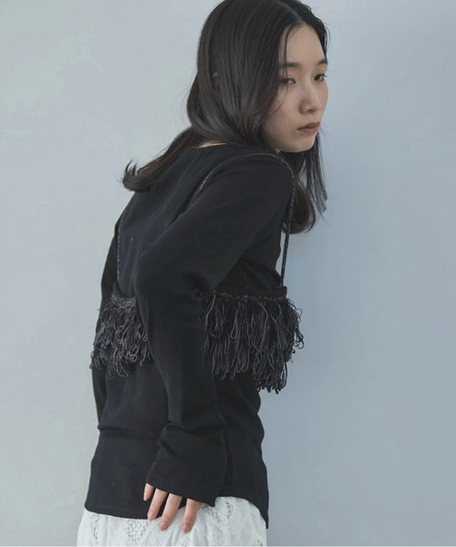 feepur(フェピュール)の「【ハンドウォッシャブル】フリンジニットビスチェ(その他トップス・レディース・ブラック/オフホワイト・MEDIUM)」の20枚目の写真