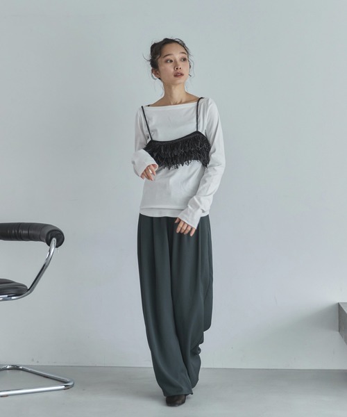anuke フリンジニットビスチェ　グレー anukeアンヌーク フリンジニットビスチェ グレーFringe Knit