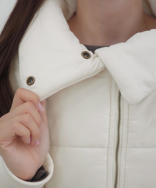 セール】2wayフロントジップミドル中綿コート（ダウンジャケット