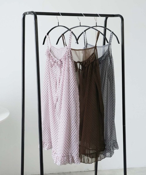 Ulysses（ユリシス）の「シアードットキャミワンピース（ワンピース・レディース・ダークグレー/ピンク/ブラウン・F）」の7枚目の写真