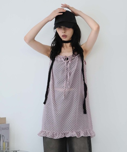 Ulysses（ユリシス）の「シアードットキャミワンピース（ワンピース・レディース・ダークグレー/ピンク/ブラウン・F）」の9枚目の写真
