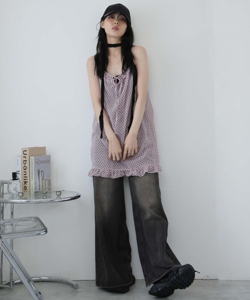 Ulysses（ユリシス）の「シアードットキャミワンピース（ワンピース・レディース・ダークグレー/ピンク/ブラウン・F）」の11枚目の写真