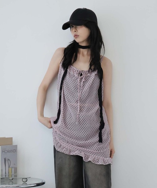 Ulysses（ユリシス）の「シアードットキャミワンピース（ワンピース・レディース・ダークグレー/ピンク/ブラウン・F）」の12枚目の写真