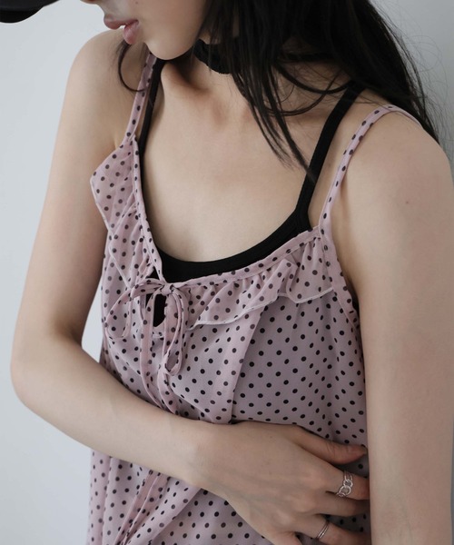 Ulysses（ユリシス）の「シアードットキャミワンピース（ワンピース・レディース・ダークグレー/ピンク/ブラウン・F）」の22枚目の写真