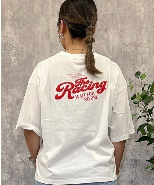 Right-on（ライトオン）の「HONEYSUCKLE ROSE(ハニーサックルローズ)【レディース】【接触冷感】グラフィックショートTシャツ（Tシャツ/カットソー・レディース・オフホワイト/グレー/ダークグレー・M/L）」の2枚目の写真