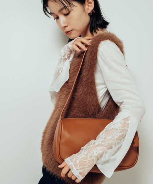 Shelly island（シェリーアイランド）の「ワンハンドルショルダーバッグ（ショルダーバッグ・レディース・ブラック/ホワイト/ブラウン・FREE）」の13枚目の写真