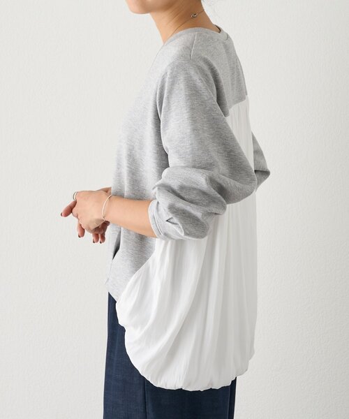 BEARDSLEY（ビアズリー）の「割繊コンビプルオーバー（Tシャツ/カットソー・レディース・ブラック/グレー/ホワイト・FREE）」の18枚目の写真