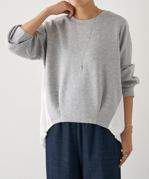 BEARDSLEY（ビアズリー）の「割繊コンビプルオーバー（Tシャツ/カットソー・レディース・ブラック/グレー/ホワイト・FREE）」の16枚目の写真