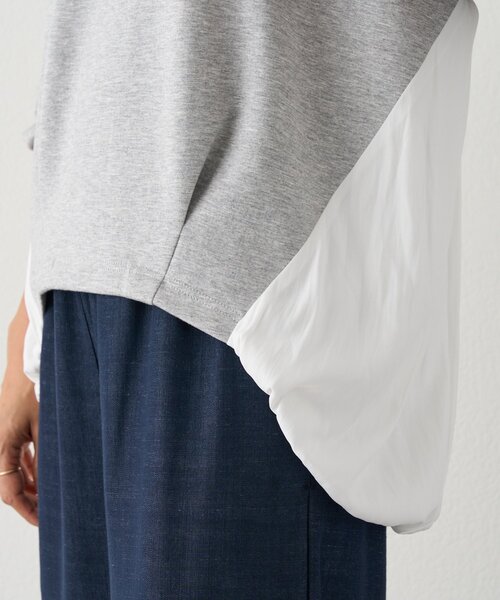 BEARDSLEY（ビアズリー）の「割繊コンビプルオーバー（Tシャツ/カットソー・レディース・ブラック/グレー/ホワイト・FREE）」の15枚目の写真