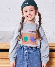 Tシャツ/カットソー（グレー/灰色系・花柄・ボタニカル柄