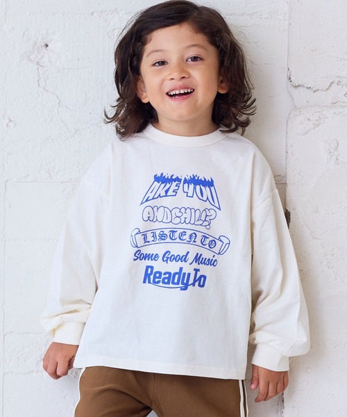 Life Support Products（ライフサポートプロダクツ）の「プリントロンティー（Tシャツ/カットソー・キッズ・ブラック/ネイビー/キナリ/レッド/ホワイト/グリーン/杢グレー/オフホワイト/ピンク/ブラウン・110/100/95/90/80/150/140/130/120）」の2枚目の写真