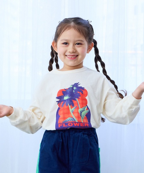 Life Support Products（ライフサポートプロダクツ）の「プリントロンティー（Tシャツ/カットソー・キッズ・ブラック/ネイビー/キナリ/レッド/ホワイト/グリーン/杢グレー/オフホワイト/ピンク/ブラウン・110/100/95/90/80/150/140/130/120）」の3枚目の写真