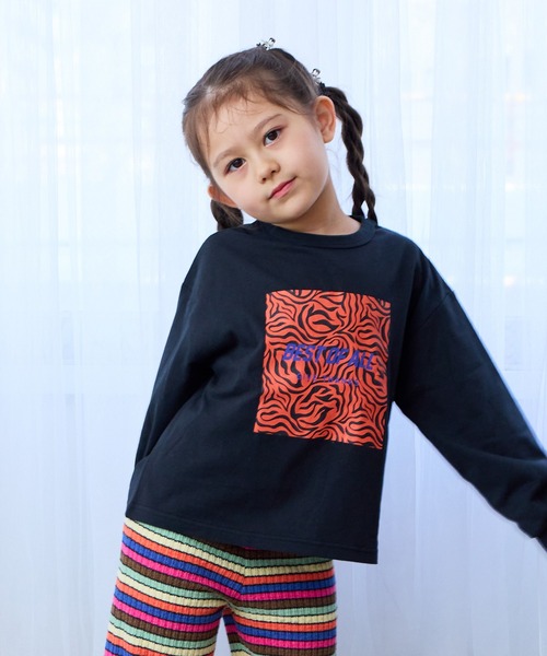 Life Support Products（ライフサポートプロダクツ）の「プリントロンティー（Tシャツ/カットソー・キッズ・ブラック/ネイビー/キナリ/レッド/ホワイト/グリーン/杢グレー/オフホワイト/ピンク/ブラウン・110/100/95/90/80/150/140/130/120）」の5枚目の写真