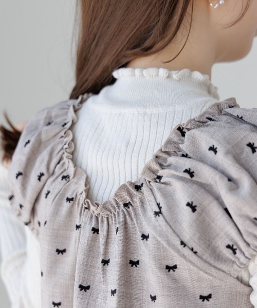 flower(フラワー)の「タイニーリボンビスチェ(キャミソール・レディース・ブラック/グレー/ブラウン・FREE)」の9枚目の写真