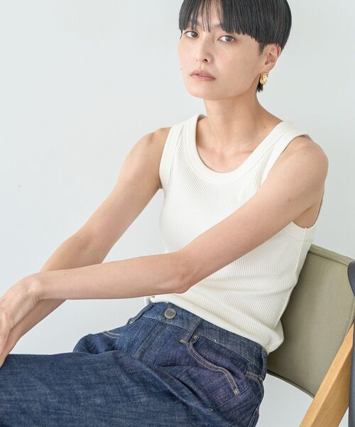 AMERICAN HOLIC（アメリカンホリック）の「アソートテレコタンクトップ（タンクトップ・レディース・アイボリー/ブラック/グレイッシュベージュ/キャメル/サーモンピンク・M/L）」の9枚目の写真