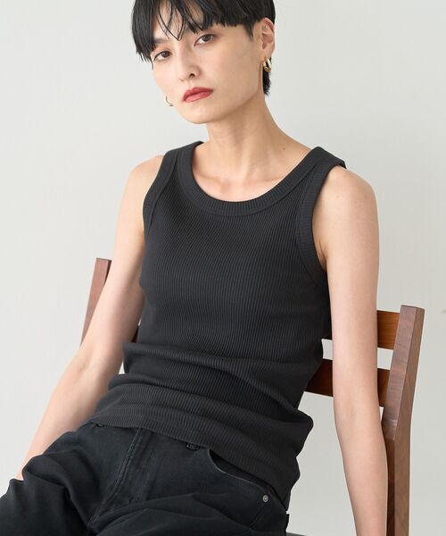 AMERICAN HOLIC（アメリカンホリック）の「アソートテレコタンクトップ（タンクトップ・レディース・アイボリー/ブラック/グレイッシュベージュ/キャメル/サーモンピンク・M/L）」の11枚目の写真