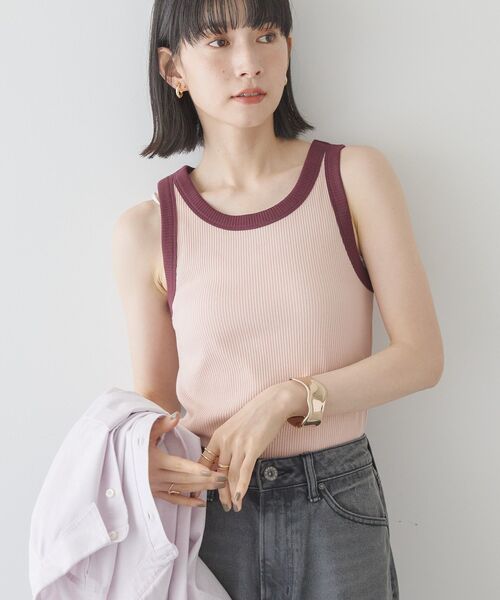 AMERICAN HOLIC（アメリカンホリック）の「アソートテレコタンクトップ（タンクトップ・レディース・アイボリー/ブラック/グレイッシュベージュ/キャメル/サーモンピンク・M/L）」の17枚目の写真