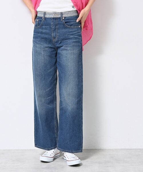 Dessin(デッサン)の「【ユニセックス・洗える】ワイドデニム(デニムパンツ・レディース・ネイビー/ブルー・01/04/03/02)」の2枚目の写真