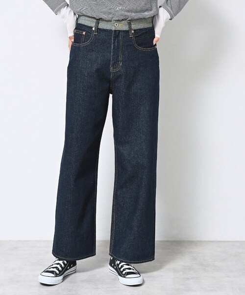 Dessin(デッサン)の「【ユニセックス・洗える】ワイドデニム(デニムパンツ・レディース・ネイビー/ブルー・01/04/03/02)」の3枚目の写真