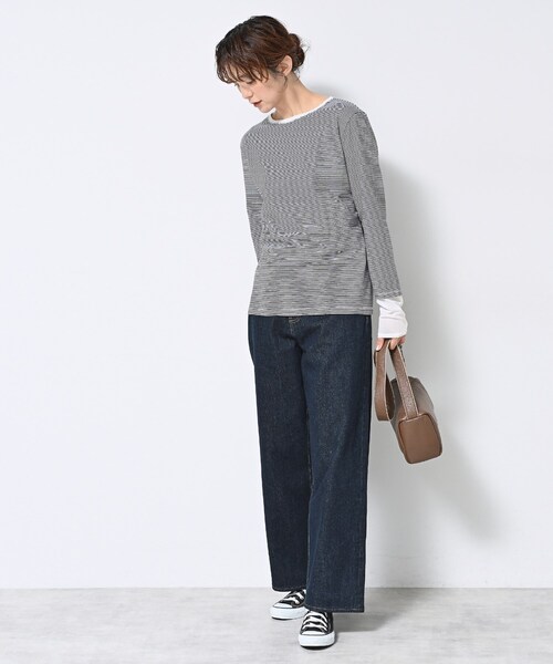 Dessin(デッサン)の「【ユニセックス・洗える】ワイドデニム(デニムパンツ・レディース・ネイビー/ブルー・01/04/03/02)」の4枚目の写真