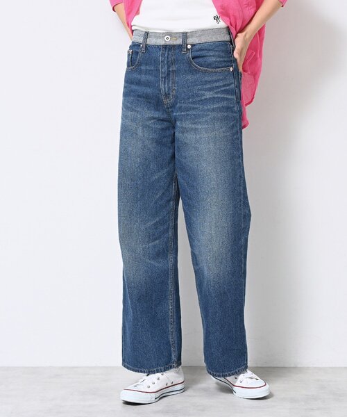Dessin(デッサン)の「【ユニセックス・洗える】ワイドデニム(デニムパンツ・レディース・ネイビー/ブルー・01/04/03/02)」の7枚目の写真