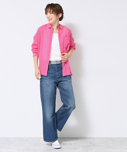 Dessin(デッサン)の「【ユニセックス・洗える】ワイドデニム(デニムパンツ・レディース・ネイビー/ブルー・01/04/03/02)」の8枚目の写真