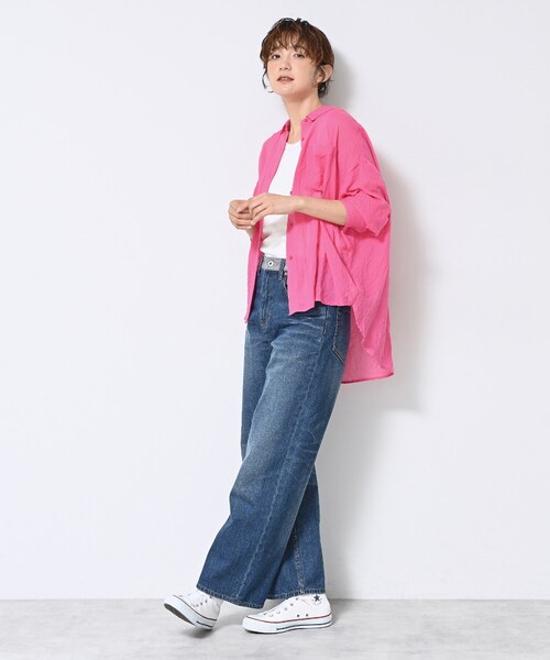 Dessin(デッサン)の「【ユニセックス・洗える】ワイドデニム(デニムパンツ・レディース・ネイビー/ブルー・01/04/03/02)」の9枚目の写真