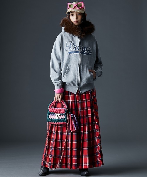 GEVS.（ジェイヴィス）の「チェックマキシプリーツスカート＜大きいサイズ有＞GEVS.（スカート・レディース・グレー系/レッド系・M/L/LL/3L/4L/5L）」の19枚目の写真