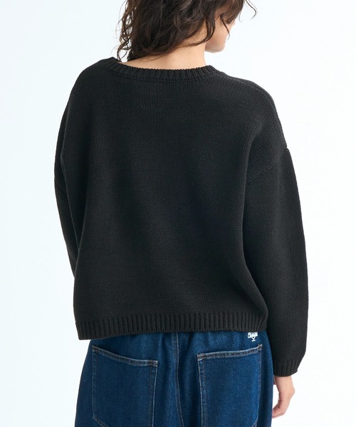 ELEMENT eden（エレメントエデン）の「ELEMENT レディース LOGO KNIT WOMEN セーター 【2025年秋冬モデル】/エレメントワイドシルエットロゴジャガードニット・セーター（ニット/セーター・レディース・ブラック/オフホワイト/ピンク・MEDIUM）」の13枚目の写真