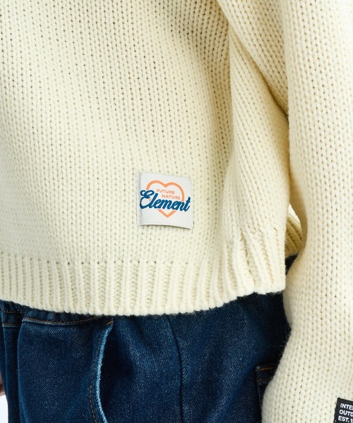 ELEMENT eden（エレメントエデン）の「ELEMENT レディース LOGO KNIT WOMEN セーター 【2025年秋冬モデル】/エレメントワイドシルエットロゴジャガードニット・セーター（ニット/セーター・レディース・ブラック/オフホワイト/ピンク・MEDIUM）」の7枚目の写真