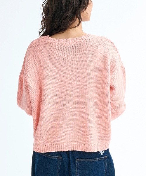 ELEMENT eden（エレメントエデン）の「ELEMENT レディース LOGO KNIT WOMEN セーター 【2025年秋冬モデル】/エレメントワイドシルエットロゴジャガードニット・セーター（ニット/セーター・レディース・ブラック/オフホワイト/ピンク・MEDIUM）」の14枚目の写真