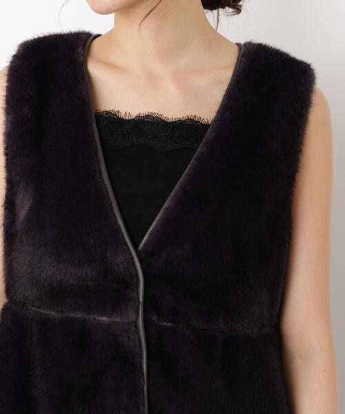 PROPORTION BODY DRESSING（プロポーションボディドレッシング）の「フェイクファーペプラムジレ / 1215255908（テーラードジャケット・レディース・ベージュ/ダークグレー・FREE）」の18枚目の写真