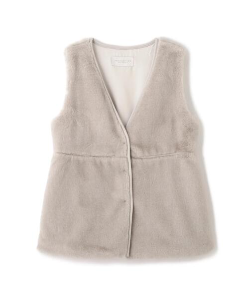 PROPORTION BODY DRESSING（プロポーションボディドレッシング）の「フェイクファーペプラムジレ / 1215255908（テーラードジャケット・レディース・ベージュ/ダークグレー・FREE）」の13枚目の写真